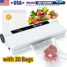 60KPA Commercial Vacuum Sealer Machine, Fully Automatic Food Sealer with 20 Bags