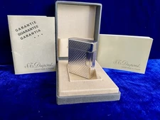 ST DuPont Lighter Vintage Silver Short Super Mint Condition Works 1 Year Warrant