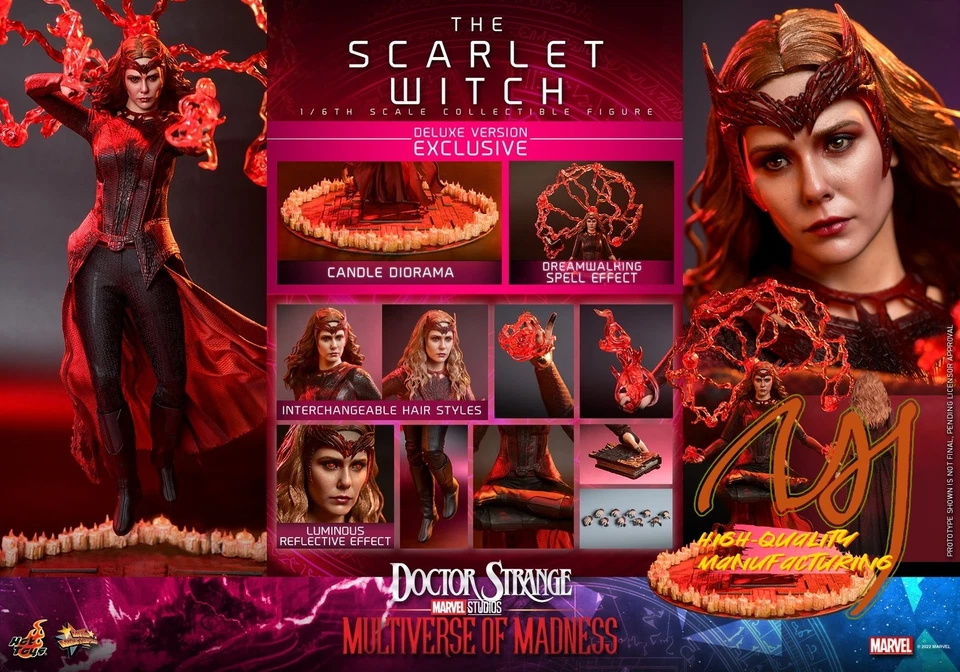 Hot Toys MMS653 Doutor Estranho no Multiverso da Loucura Feiticeira Escarlate Deluxe - Imagem 2 de 4