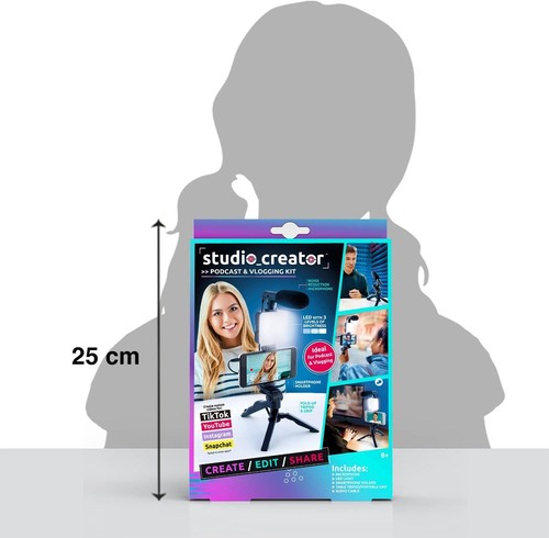 Studio Creator INF 033 Zestaw podcastowy i vlogowy, uchwyt na telefon, światło LED, mikrop - Zdjęcie 6 z 10