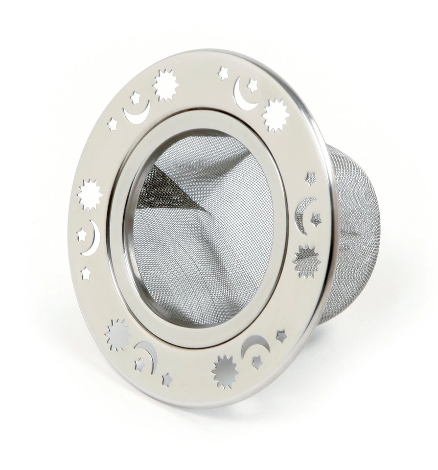 Декоративный заварник для чая из нержавеющей стали с вырезами Sun Moon Star 375 дюймов - Изображение 4 из 4