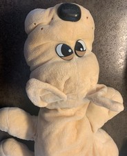 1985 Pound Puppy Plush Dog Toy with Soft Beige Fur and Brown Collar