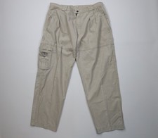 Vtg 90s Streetwear Mens 38x30 Faded Pigment Stonewash Baggy Canvas Cargo Pants