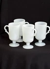VTG McKee Glass Co. White Milk Glass Footed Coffee Mug Set Of 4