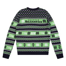 FOCO Seattle Seahawks NFL Big Logo Ugly Sweater - Large, Comfortable, Fan Gear