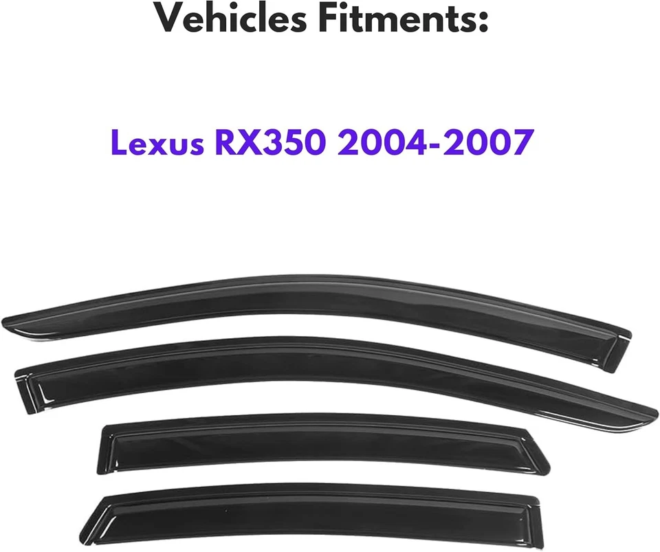 Lexus RX330 RX350 RX400h 2004-2009 Window Visors - Rain Guard Deflectors Foto 4 de 4