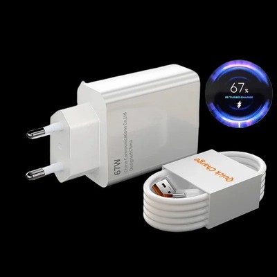 Für Xiaomi Original 67W USB Super Schnelle Ladegerät Power Adapter Mi 12 11 6A T