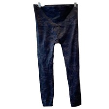 Spanx Look At Me Now Leggings Black Grey Camo Medium