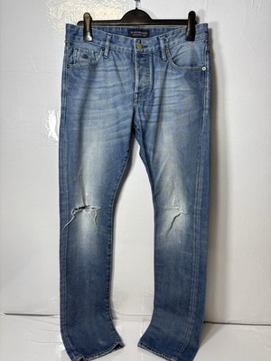 Scotch & Soda Herren Ralston Amsterdam Blau Slim Jeans. W31 L34. Distressed.