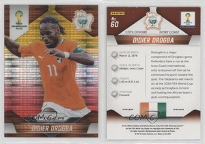 2014 Panini Prizm World Cup Yellow & Red Pulsar Prizm Didier Drogba #60