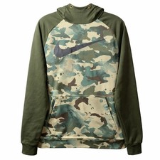 NIKE Therma Camouflage Training Pullover Hoodie Dri-Fit Sz M Green Performance