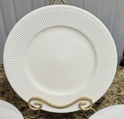 Denmark Tools for Cooks Fiore 10.5  Ribbed Dinner Plates White Porcelain Set 6