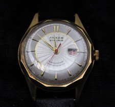 Orologio da polso uomo vintage meccanico ancora placcato oro 20 micron impermeabile