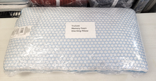 TruCool Serene Foam Side Sleeper One King Pillow White/Blue - Picture 4 of 5