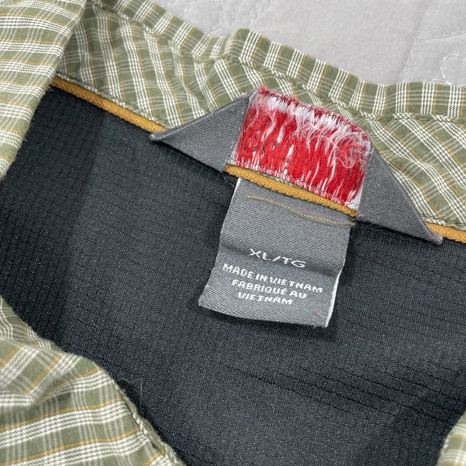 Camisa Outdoor Research Baja Botón Sol Para Hombres XL Verde Cuadros UPF 50 Senderismo Pesca Foto 4 de 4