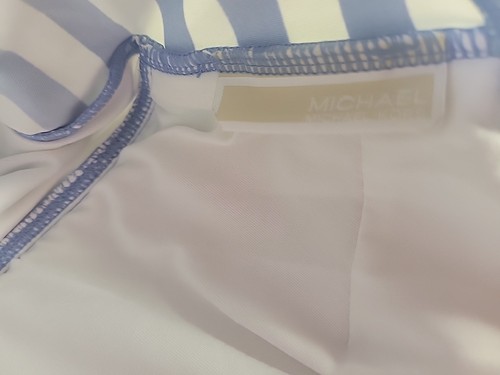 Michael Michael Kors Cruise 2019 Tankini Top Blue And White Size M $76 - Foto 11 di 13