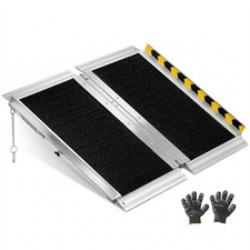 VEVOR Portable Wheelchair Ramp 2FT Non-Slip Aluminum Folding Handicap Ramp Home