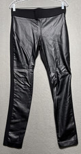 Lauren Ralph Lauren Faux Leather Leggings Womens 8 30x29 Black Pull On Stretch