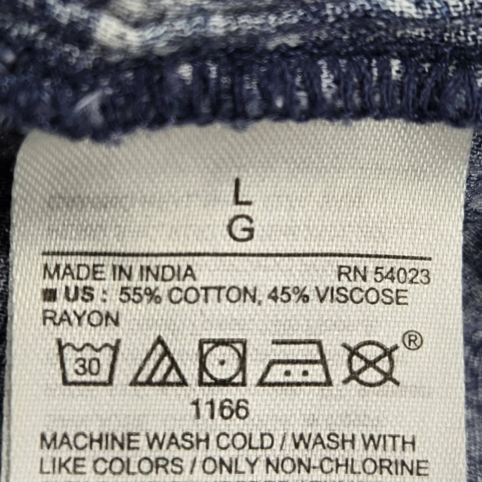 Blusa antigua azul marino para mujer L azul cachemira bohemia botón lazo cuello en V frontal Foto 4 de 4