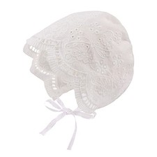 Baby Girl Bonnet Eyelet Lace Cotton Christening Bonnet 0-3 Months Butterfly