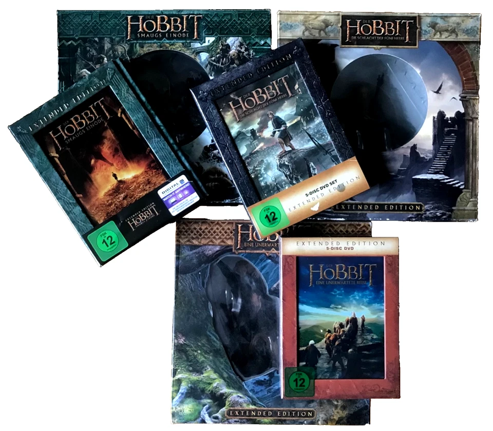 Der Hobbit Sammlerboxen Collectors Edition mit Figuren DVD set Trilogie Extended - Bild 2 von 4