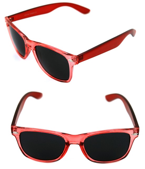 Men's Women's clear Red Frame Sunglasses Horn square Rimmed Black