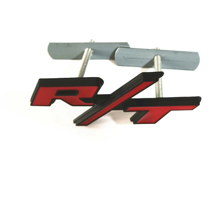 OEM Para RT Parrilla Frontal Emblemas R/T Coche Insignia Nuevo Rojo Negro Placa de Identificación Pegatina Foto 2 de 3