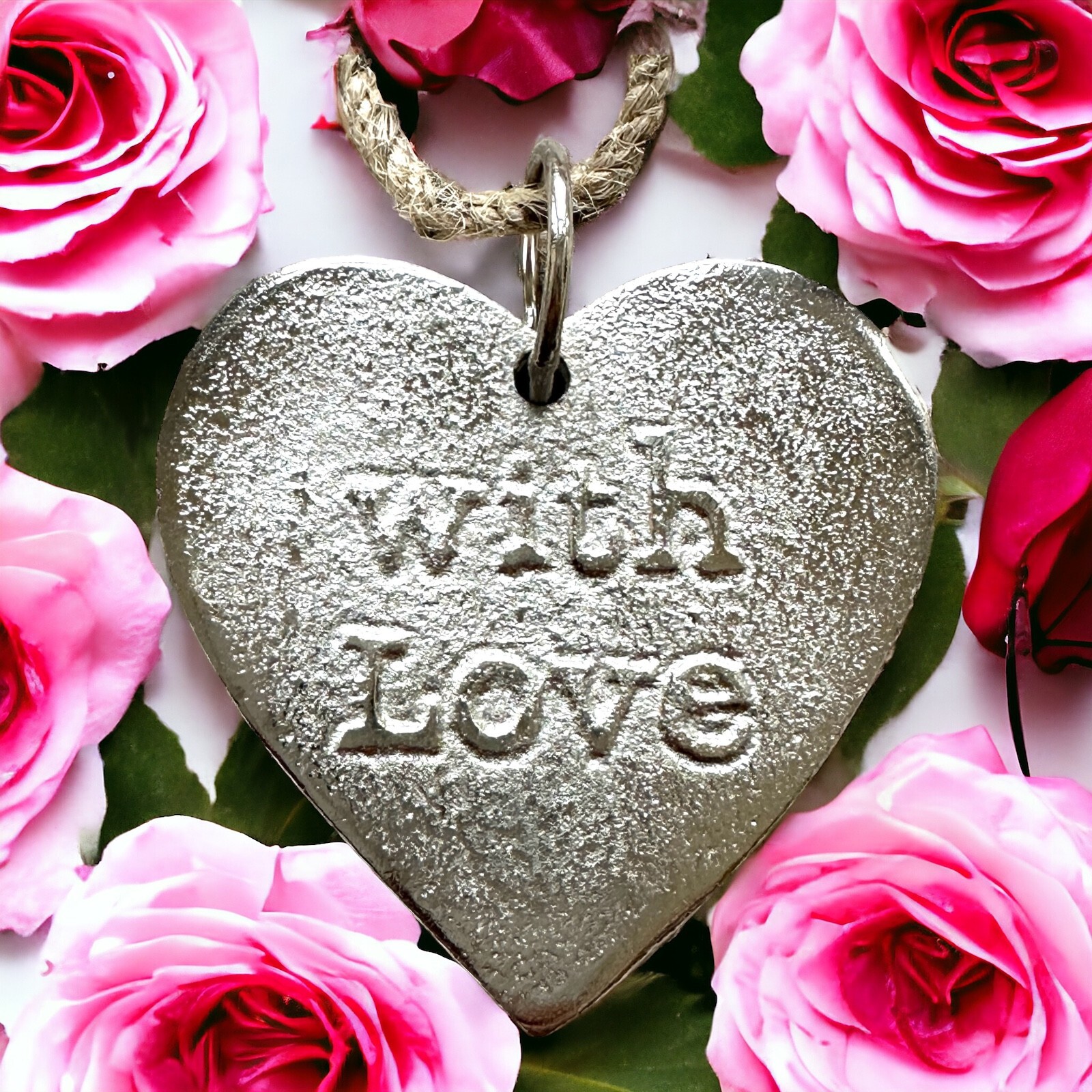 Super Cute 'With Love' Hanging Heart Ornament