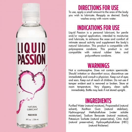 Liquid Passion Natural Lubricant - 8oz | eBay