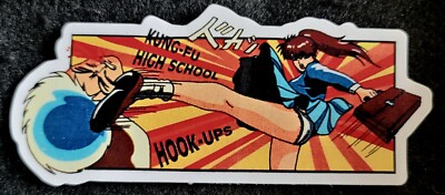HOOK UPS STICKER ''KUNG-FU  HIGH SCHOOL'' 5 1/8 X 2 1/8'' GLOSSY 