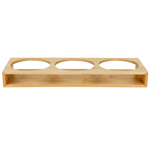 Set of 3 Glass Storage Jars with Bamboo Lids and Stand Airtight Kitchen Storage - Picture 4 of 4
