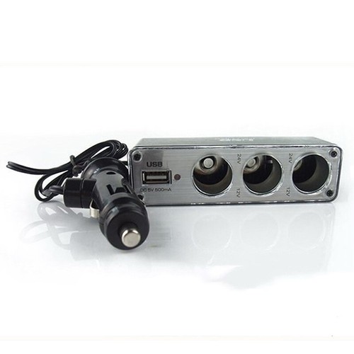 Car Cigarette Lighter Multi Socket 3Way+USB Port Charger Adapter DC 12V Witt _yi - Zdjęcie 2 z 7
