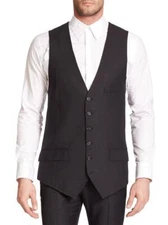 Alexander McQueen Men's Runway Wool Tuxedo Vest Size EU 50 