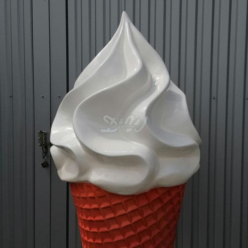 SOFTEIS EISTÜTE Vanille 200 cm Beton-Rollständer EISWERBUNG EISWAFFEL EISCAFÉ - Bild 2 von 3
