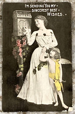 I m Sending You My Sincerest Best Wishes Romance Angel 1908 DB Postcard 3642