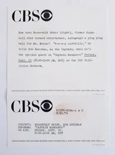 Vintage CBS Television Studio Captain Kangaroo TV Show Press Release 1974