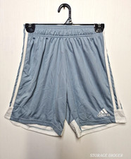 Adidas Youth Teens Light Blue Shorts White Stripe Climalite Athletic Size S