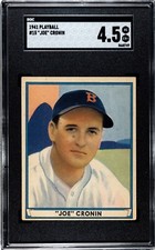 1941 Play Ball #15 Joe Cronin (HOF) Boston Red Sox SGC 4.5 VG-EX+ Awesome Card!