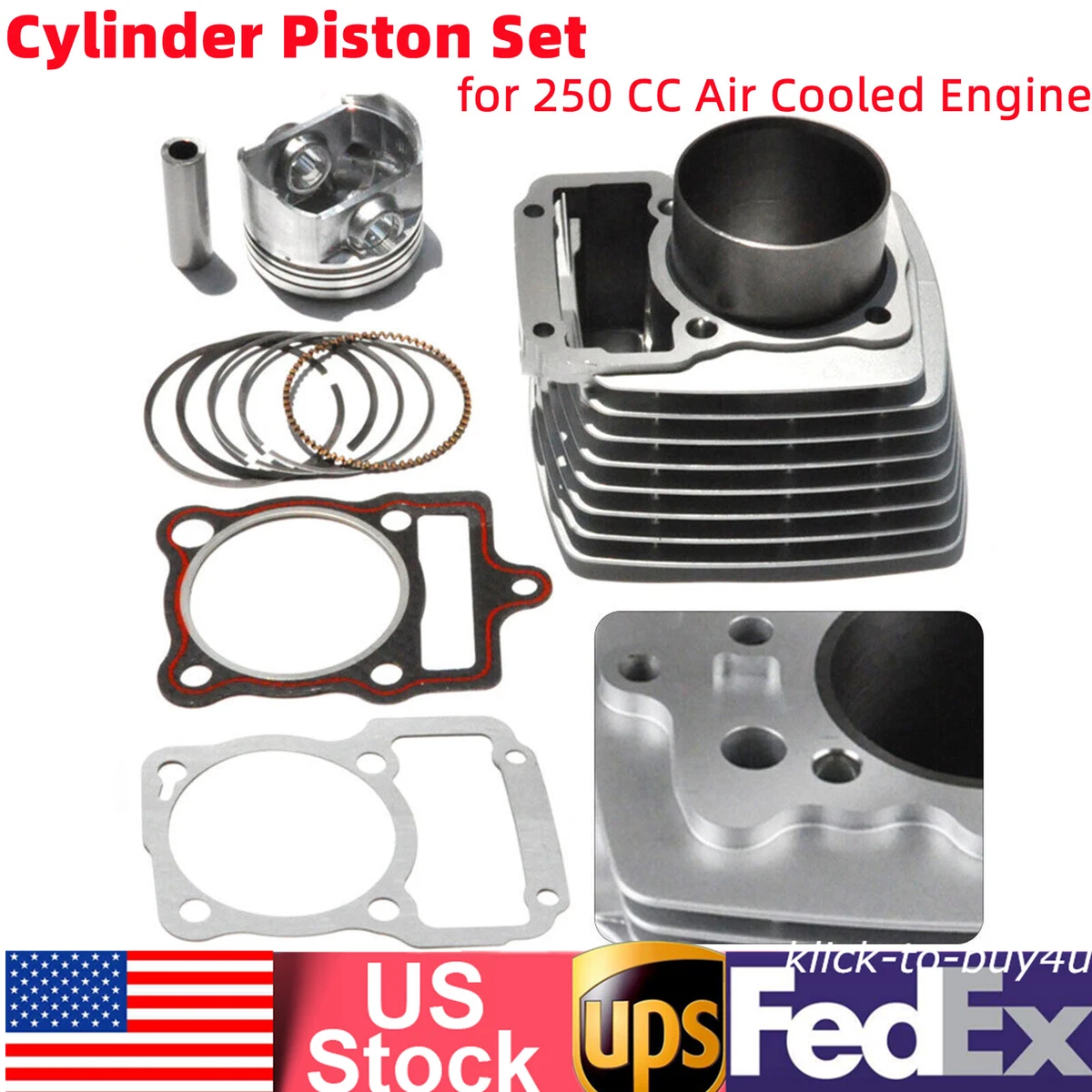 Big Bore Kit Cylinder Piston Set for 250CC Air Cooled Engine ATV