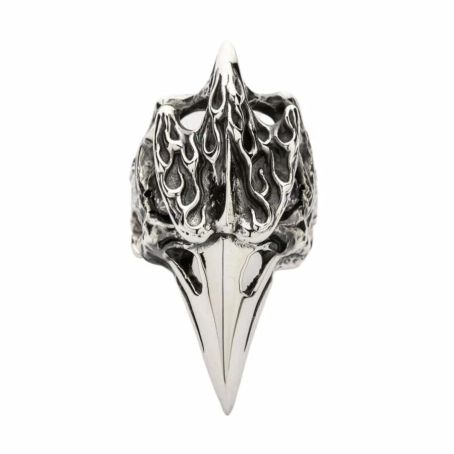 Anillo de plata esterlina 925 dinosaurio cálao motociclista calavera gótica esqueleto para hombre nuevo Foto 3 de 4