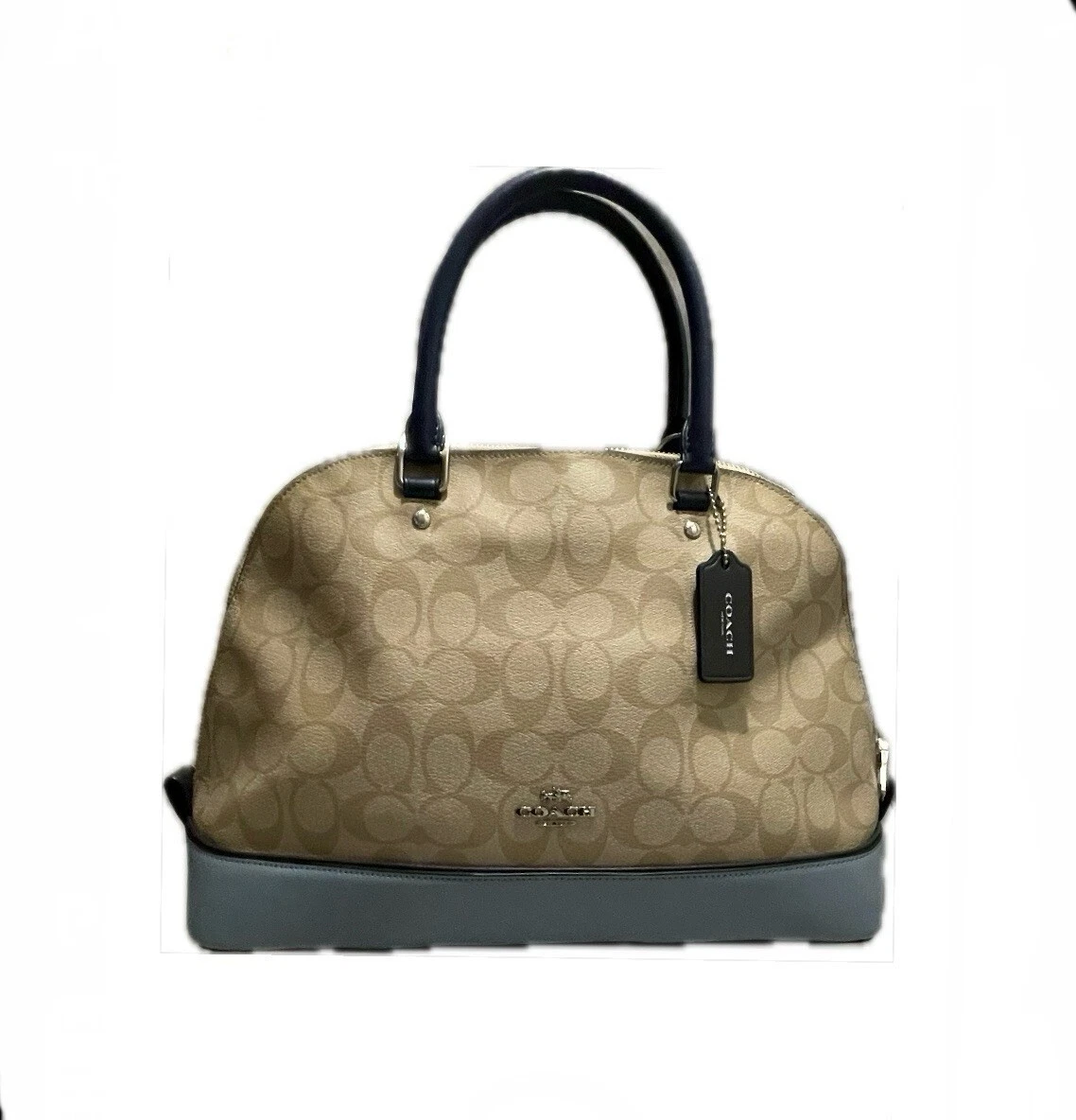 *NUOVO senza etichette*COACH Sierra Signature borsa a tracolla grande blu colorblock borsetta