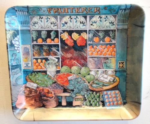 13 Vtg Mint Design Imports Providence RI Melamine Trays England Fruiterer Italy - Picture 9 of 12