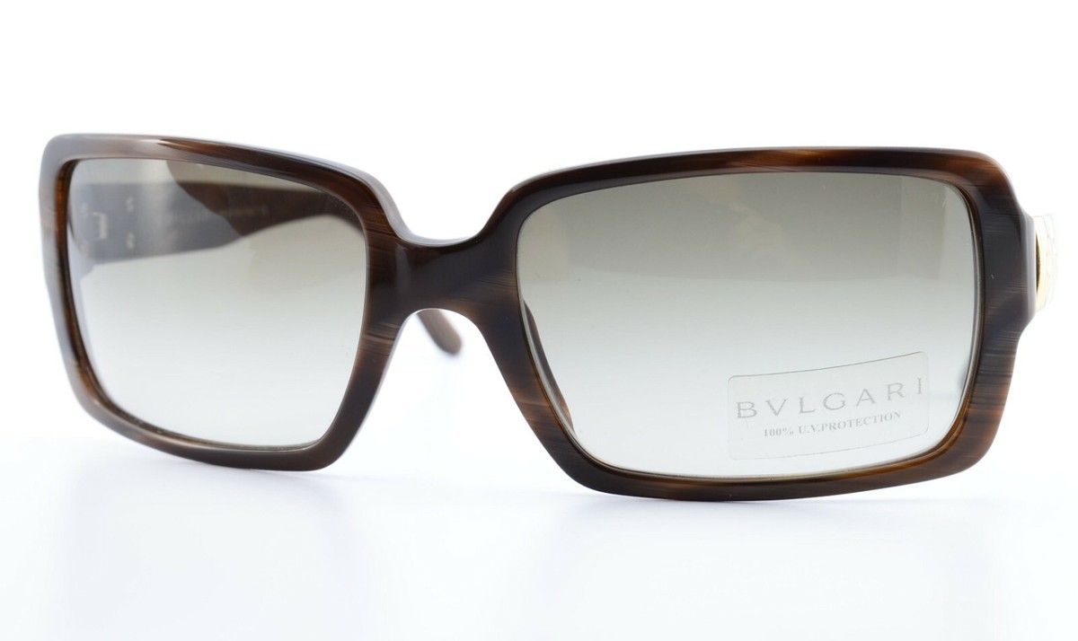 BVLGARI Sonnenbrille 838 591/13 59-18 Rectangle Brown Gold Silver