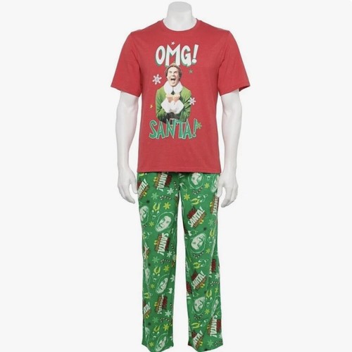 ELF Men's Sleep Set Pants & Tee Pajamas PJs Boxed Set Medium Buddy The Elf $60 - 第 2/11 張圖片