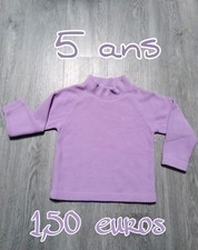 Polo polaire mauve- 5 ans fille TBE