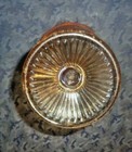 1930'S MAGNOLIA GOLD CARNIVAL GLASS 9" SCALLOPED VASE W/ IRIS HERRINGBONE PATERN — photo 4