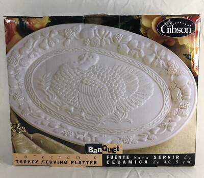 Turkey Serving Platter Gibson White 16