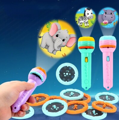 Baby Sleeping Story Book Flashlight Projector Torch Lamp Toy Early Education Toy