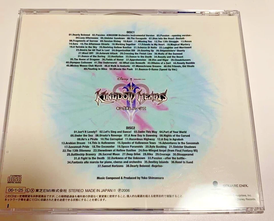 Kingdom Hearts Original Soundtrack 1 & 2 OST SET Lot Game Music CD - Image 3 of 4