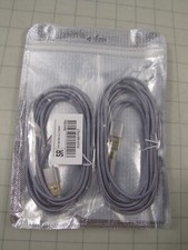 2-pack Mini USB 2M2P Braided Cable 6.5ft Long NEW